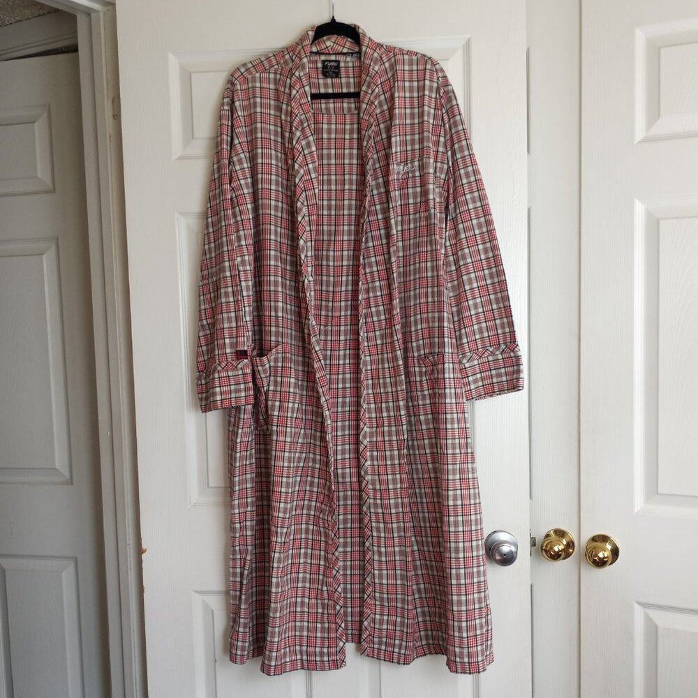 Vintage Y2K FUBU Red Plaid Full Length Robe